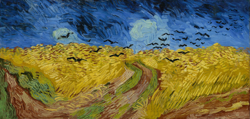 Campo di grano con volo di corvi Van Goghù
