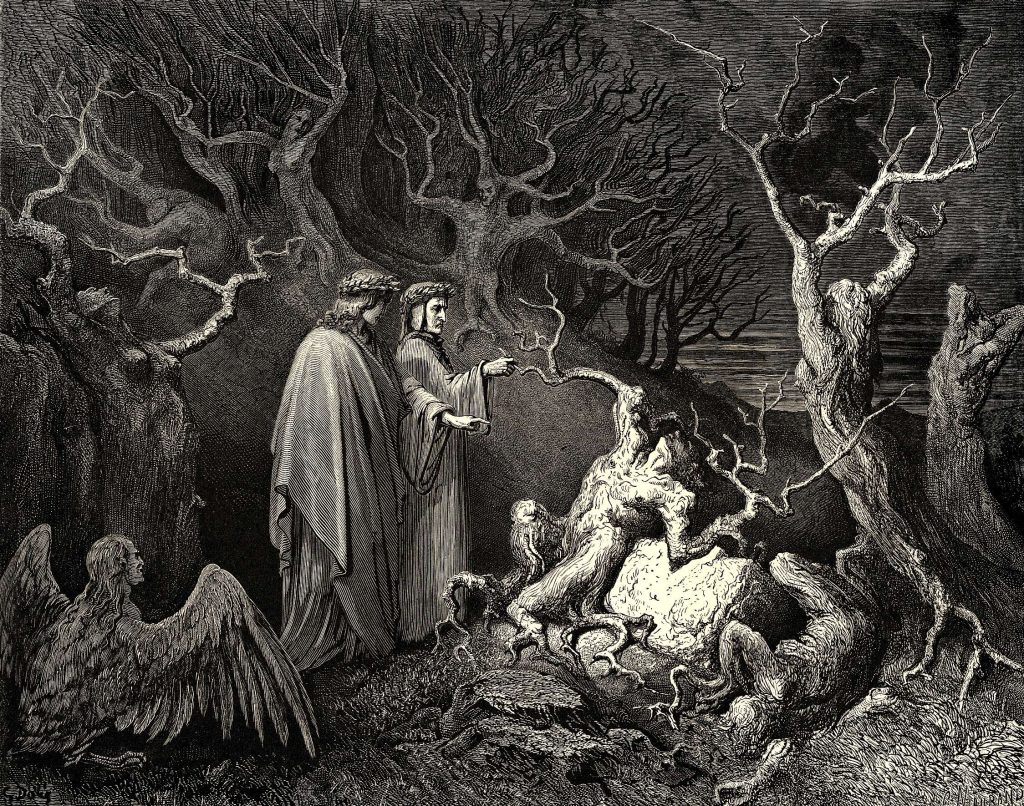 Dante e Pier delle Vigne canto XIII Inferno